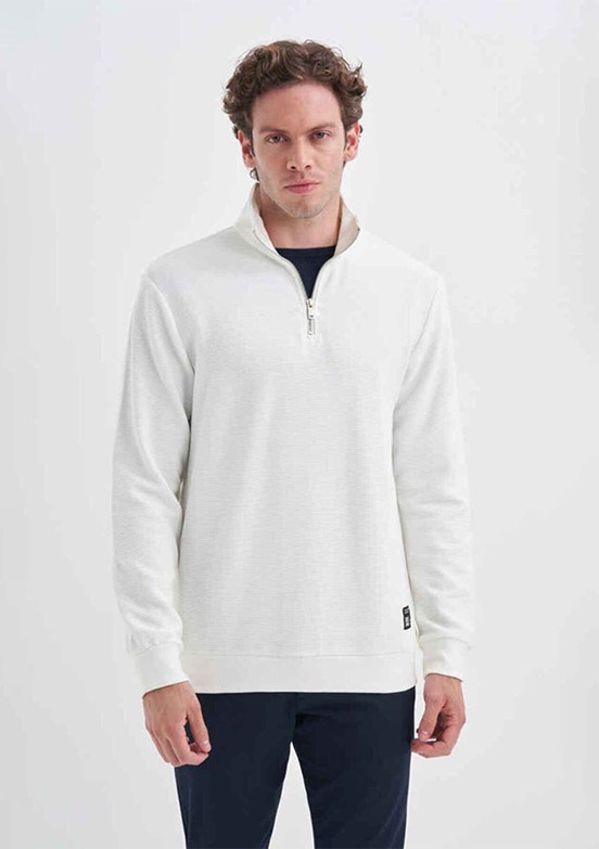 CAZADOR Beyaz Erkek Slim Sweatshirt