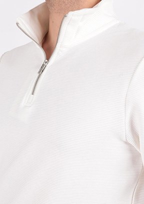 CAZADOR CAZ 5234 - 24KCEEO05234 Erkek Beyaz Slim Sweatshirt
