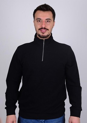 CAZADOR Siyah Erkek Slim Sweatshirt