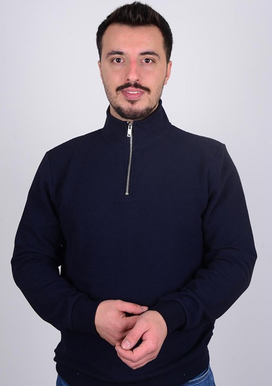 Cazador Lacivert Erkek Slim Sweatshirt