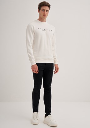 Cazador Beyaz Erkek 3 İplik Sweatshirt