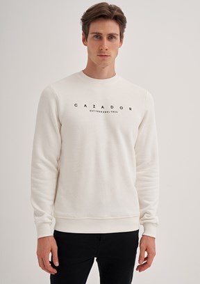 Cazador Beyaz Erkek 3 İplik Sweatshirt