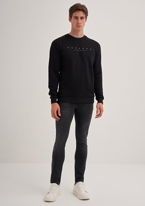 Cazador Siyah Erkek 3 İplik Sweatshirt