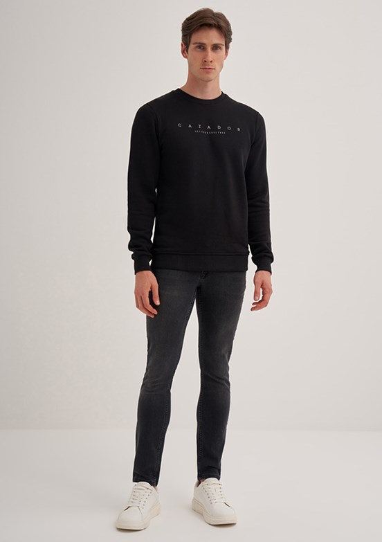 Cazador Siyah Erkek 3 İplik Sweatshirt