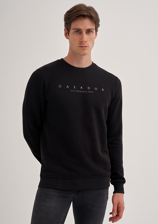 Cazador Siyah Erkek 3 İplik Sweatshirt