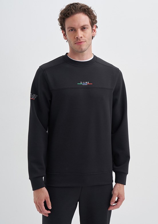 Cazador Siyah Erkek Regular Sweatshirt