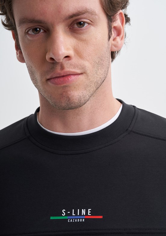 Cazador Siyah Erkek Regular Sweatshirt