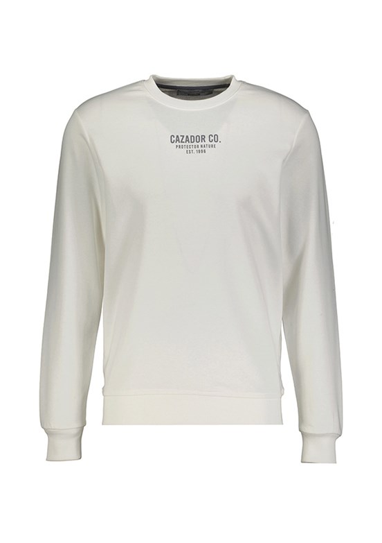 Cazador Beyaz Erkek 3 İplik Sweatshirt