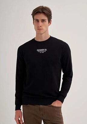 CAZADOR CAZ 5242 - 24KCEEO05242 Erkek Siyah 3 İplik Sweatshirt