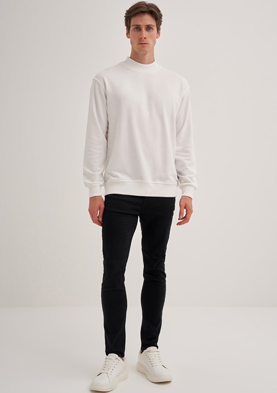 Cazador Beyaz Erkek 3 İplik Sweatshirt