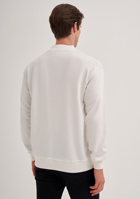 Cazador Beyaz Erkek 3 İplik Sweatshirt