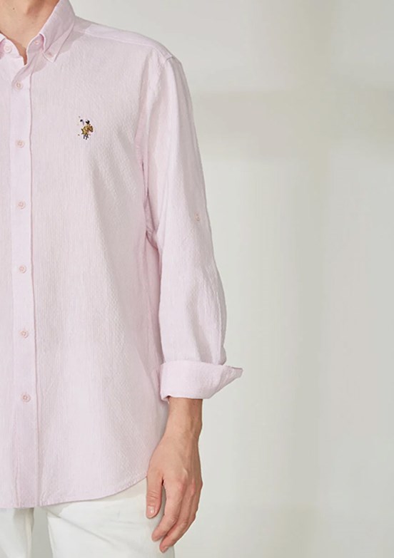 U.S. Polo Assn Beyaz Erkek Uzun Kol Gömlek