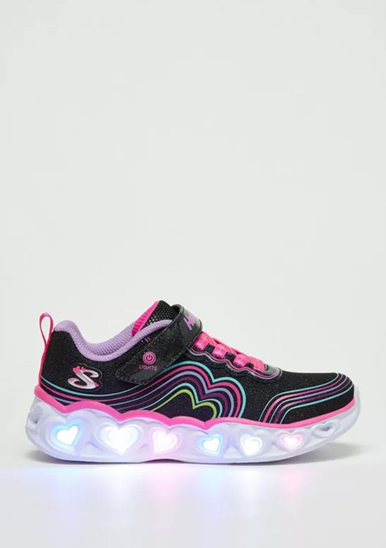 Skechers Siyah Kız Çocuk Heart Lights - Retro Hearts Casual Ayakkabı