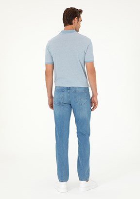 PİERRE CARDİN Mavi Erkek Straight Jean Pantolon