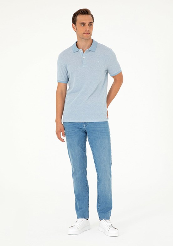 PİERRE CARDİN Mavi Erkek Straight Jean Pantolon