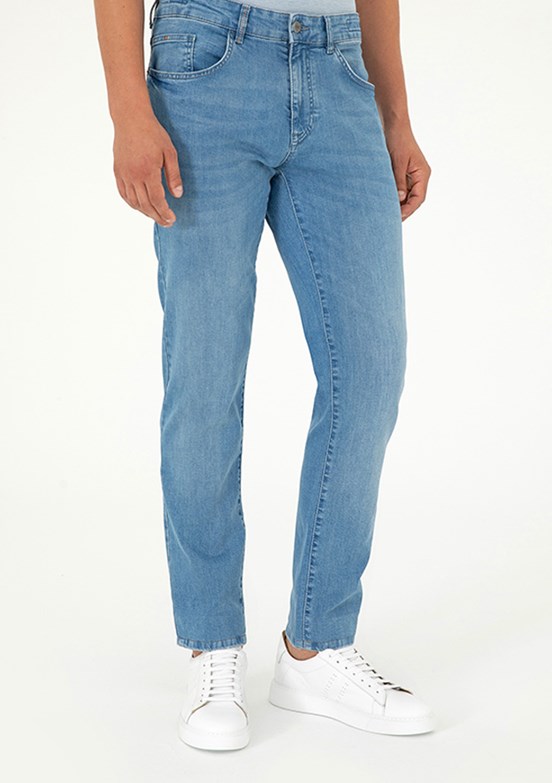 PİERRE CARDİN Mavi Erkek Straight Jean Pantolon
