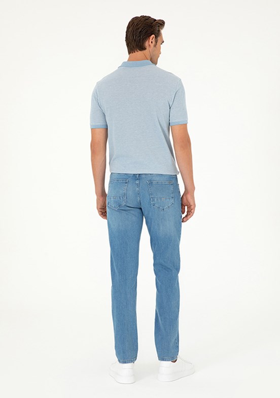 PİERRE CARDİN Mavi Erkek Straight Jean Pantolon
