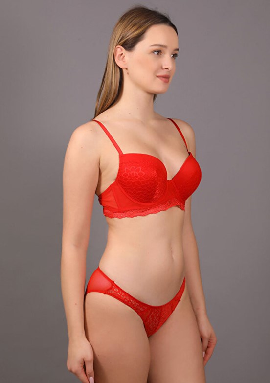 NEW BRA Kırmızı Kadın Sütyen Külot Takım