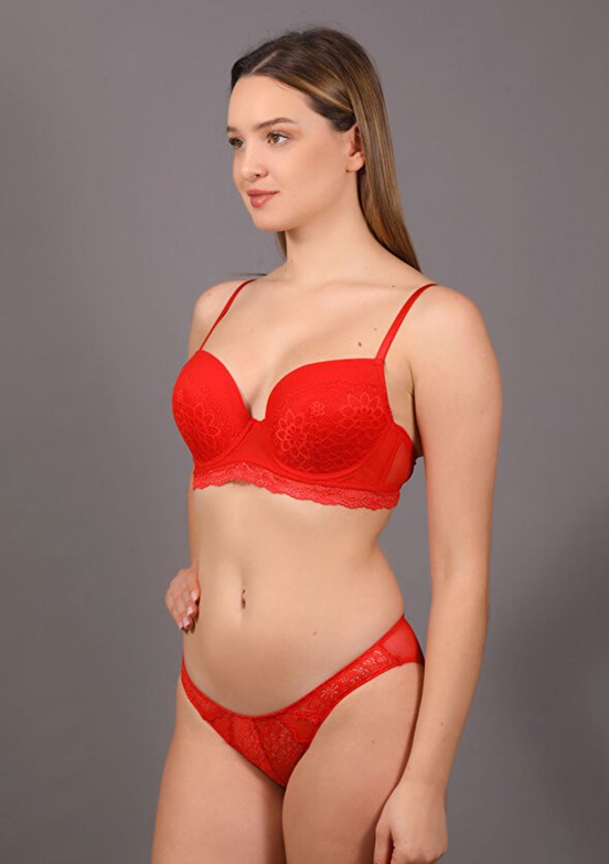 NEW BRA Kırmızı Kadın Sütyen Külot Takım
