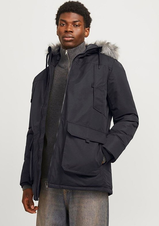 JACK JONES Siyah Erkek Parka Mont