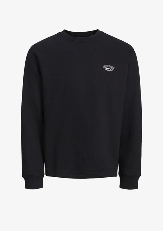 JACK JONES Siyah Erkek Bisiklet Yaka Sweatshirt