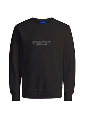 JACK JONES Siyah Erkek Bisiklet Yaka Sweatshirt