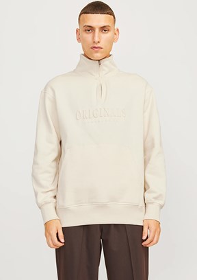 JACK JONES Beyaz Erkek Baskılı Sweatshirt