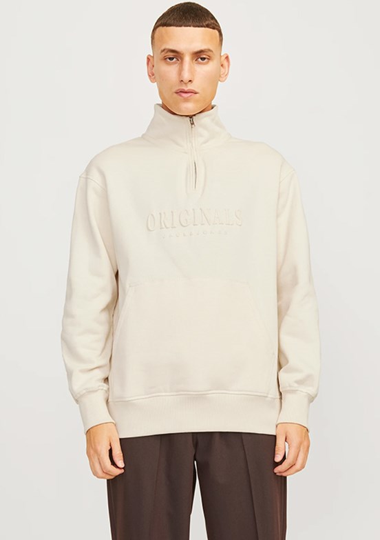 JACK JONES Beyaz Erkek Baskılı Sweatshirt
