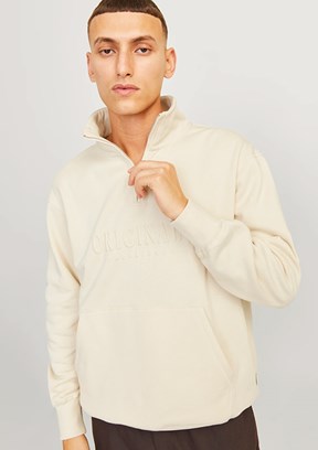 JACK JONES Beyaz Erkek Baskılı Sweatshirt