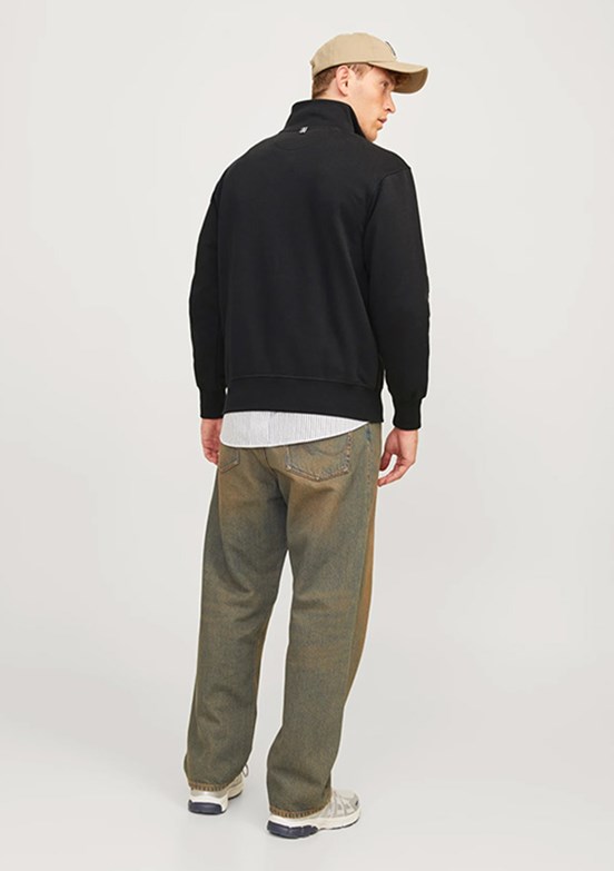 JACK JONES Siyah Erkek Baskılı Sweatshirt
