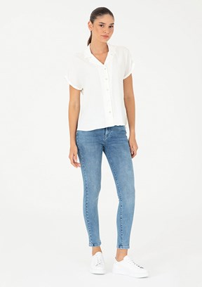 Pierre Cardin Mavi Kadın Slim Jean Pantolon