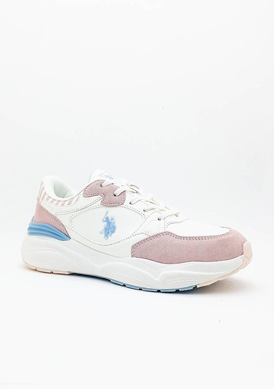 US POLO ASSN  Beyaz Kırık Kadın Sneaker Ayakkabı