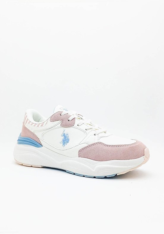 US POLO ASSN  Beyaz Kırık Kadın Sneaker Ayakkabı