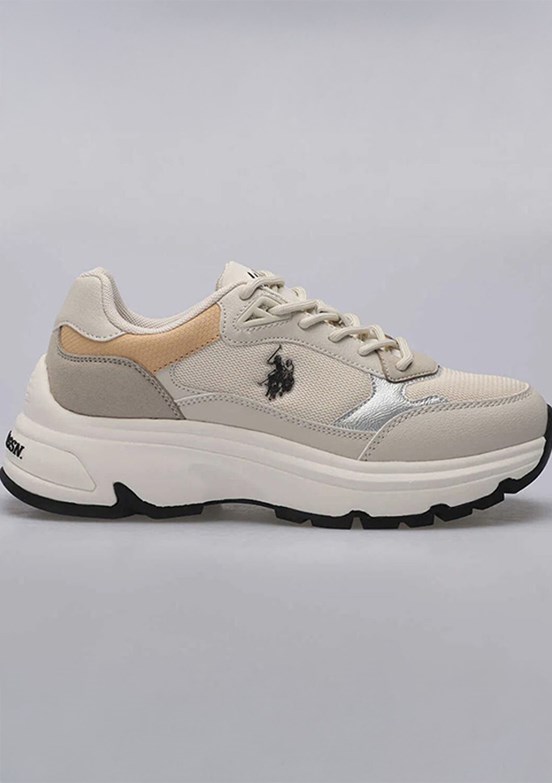 US POLO ASSN - 4S VIAVAI 4PR Kadın Bej Sneaker Ayakkabı