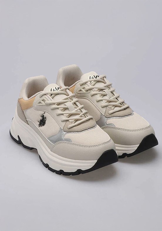 US POLO ASSN - 4S VIAVAI 4PR Kadın Bej Sneaker Ayakkabı