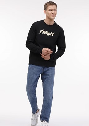 Lumberjack Siyah Erkek Baskılı Sweatshirt