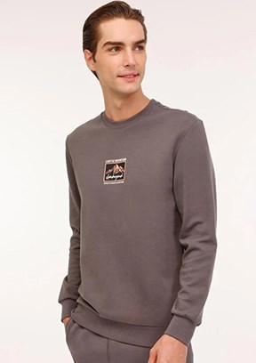 LUMBERJACK - 4W ML GREYS 16URB2029 4PR Erkek Gri Baskılı Sweatshirt