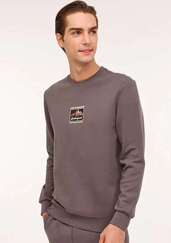 LUMBERJACK - 4W ML GREYS 16URB2029 4PR Erkek Gri Baskılı Sweatshirt