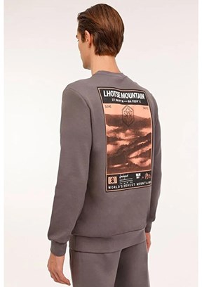 LUMBERJACK - 4W ML GREYS 16URB2029 4PR Erkek Gri Baskılı Sweatshirt