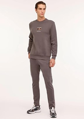 LUMBERJACK - 4W ML GREYS 16URB2029 4PR Erkek Gri Baskılı Sweatshirt