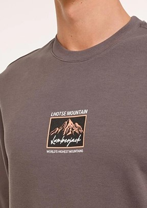 LUMBERJACK - 4W ML GREYS 16URB2029 4PR Erkek Gri Baskılı Sweatshirt
