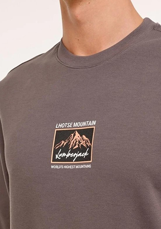 LUMBERJACK - 4W ML GREYS 16URB2029 4PR Erkek Gri Baskılı Sweatshirt