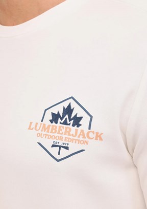 Lumberjack Beyaz Erkek Baskılı Sweatshirt