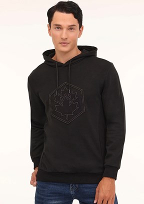 Lumberjack Siyah Erkek Kapüşonlu Sweatshirt