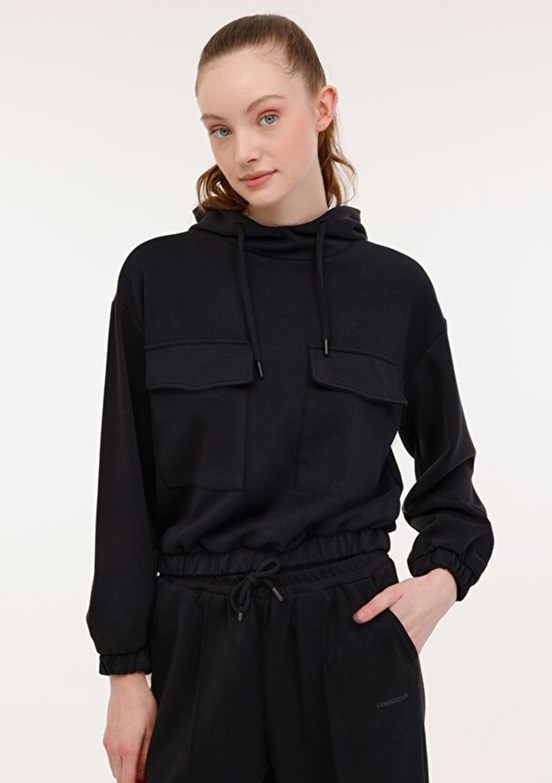 LUMBERJACK 4W Wl Zoe 17Ms409 4Pr - A10181195808010 Kadın Siyah Kapüşonlu Sweatshirt