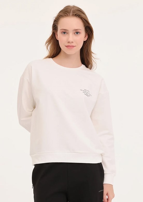 Lumberjack Beyaz Kadın Baskılı Sweatshirt