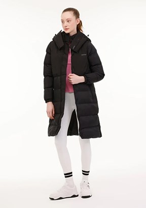 LUMBERJACK Siyah Kadın Uzun Kaban