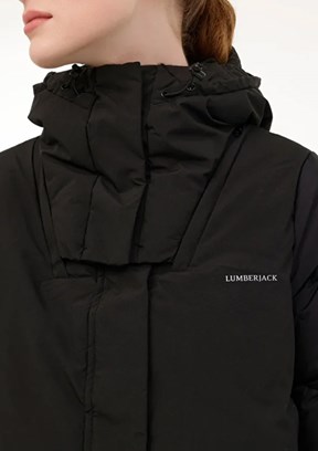 LUMBERJACK Siyah Kadın Uzun Kaban
