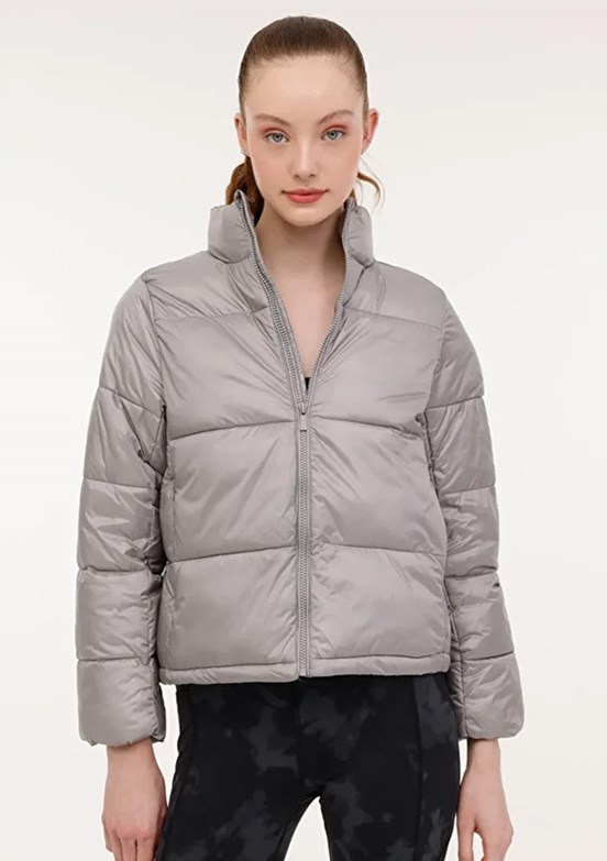 LUMBERJACK Gri Kadın Kısa Kaban