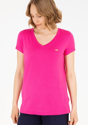 U.S. Polo Assn Pembe Kadın Basic T-Shirt